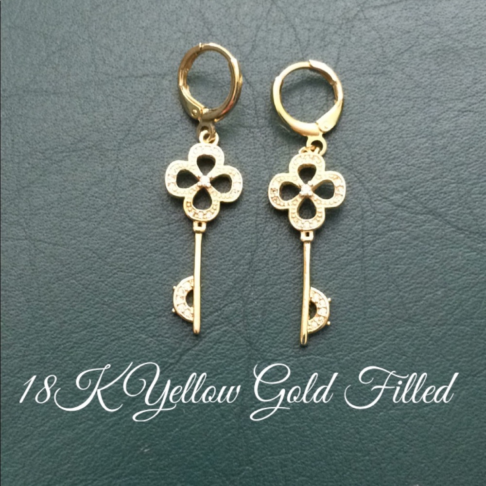 🆕1.7” Flower Key Topaz ZC Earrings⭐️